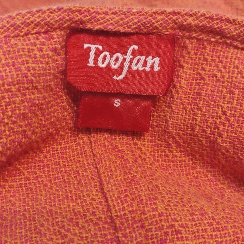 toofan women's orange cotton top size (S) - Picture 10 of 13